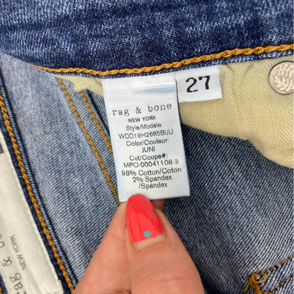 Rag & Bone Cate Mid Rise Skinny Jeans in Juni Dark Wash Womens Size 27 - Picture 5 of 15